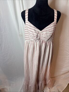 Banana Republic White Dress with Red Stripes Maxi Sundress